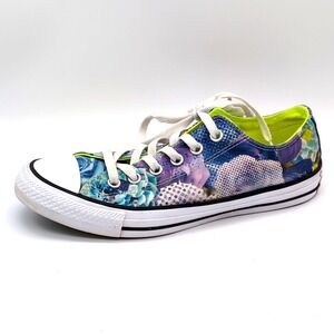 Converse Shoes Womens All Star Purple Floral 8 Walking Sneakers Cap Toe 553297F